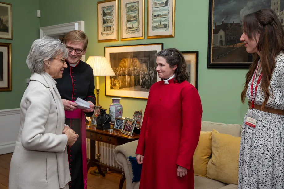 The Duchess of Gloucester in Gloucester Cathedral
