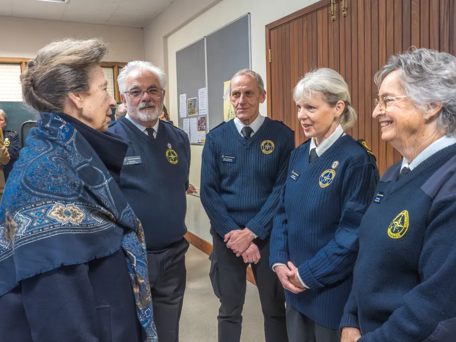 The Princess Royal visiting National Coastwatch station