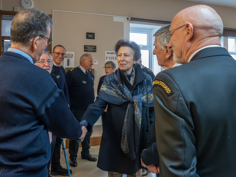 The Princess Royal visited National Coastwatch Station at Hengistbury Head