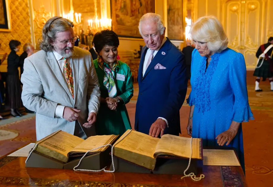 The King and Queen with the Folio