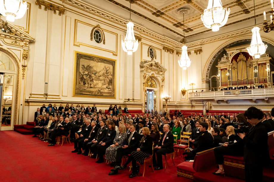 Audience members during an event to present the Queen's Anniversary Prizes for Higher and Further Education, at Buckingham Palace in London.