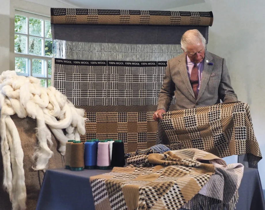 The King with the Campaign for Wool 10th Anniversary scarf