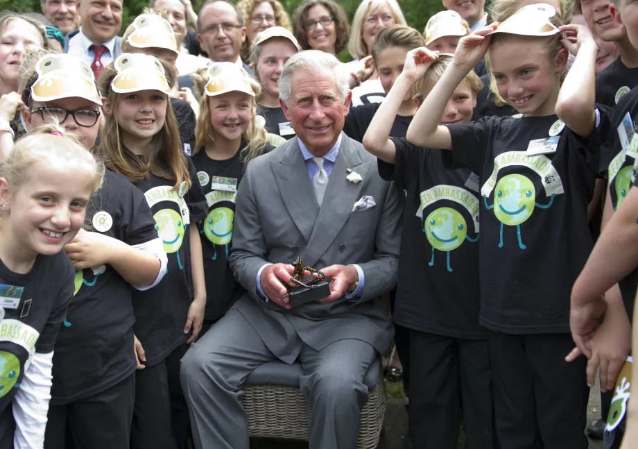 The King with WWF Green Ambassadors at Highgrove