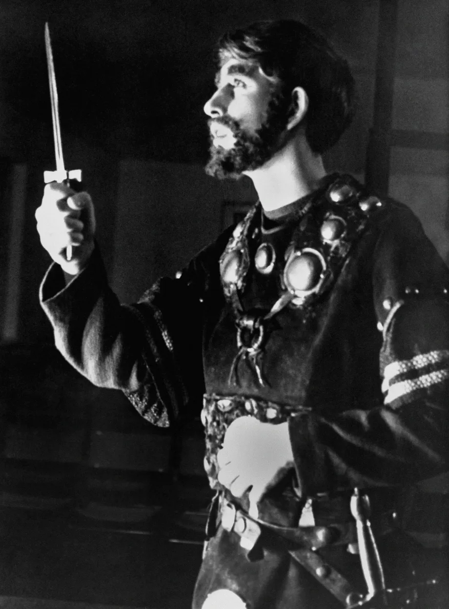 The King acts as Macbeth in a school production of the Shakespeare play in 1965