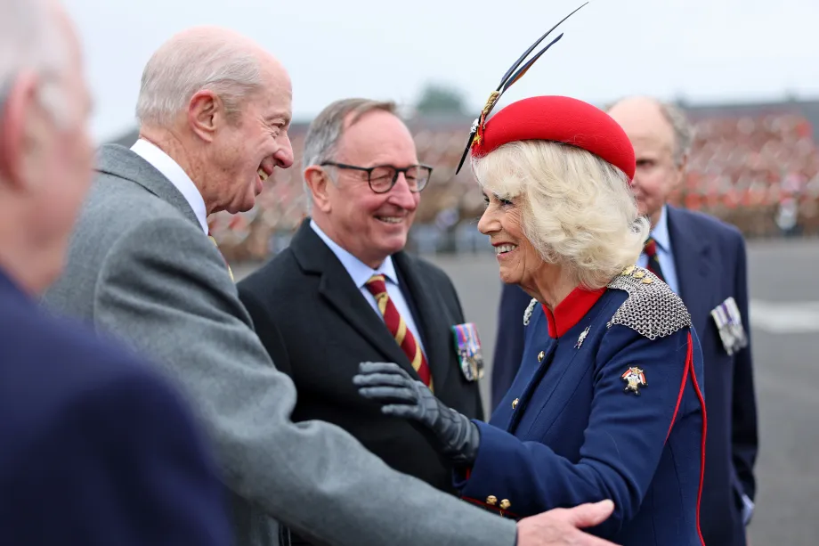 The Queen meets old comrades of the Royal Lancers