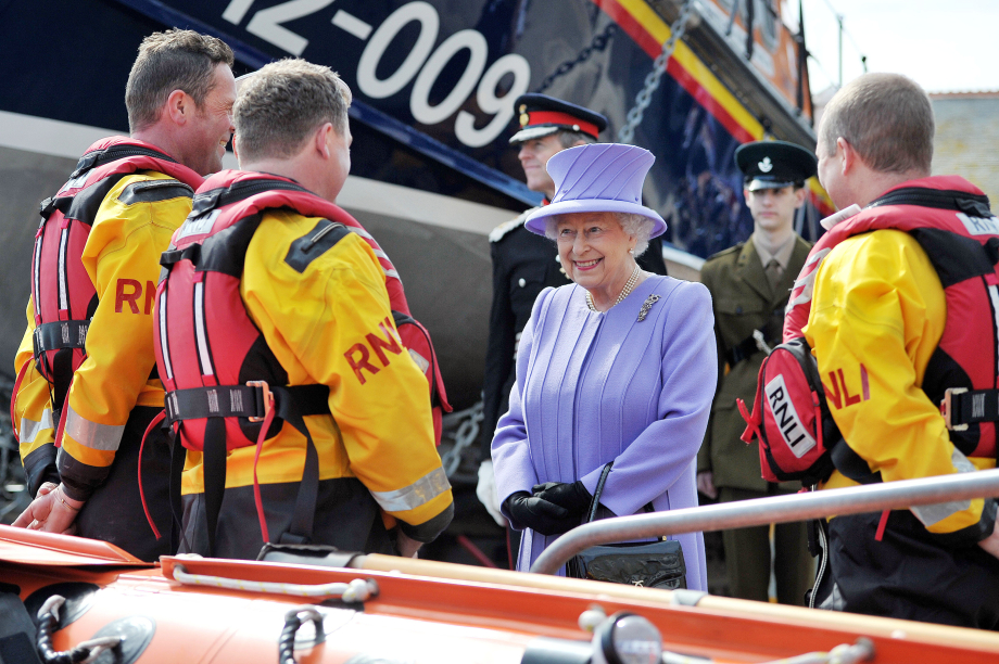 The late Queen visits the RNLI in St Ives, Cornwall, 2013.