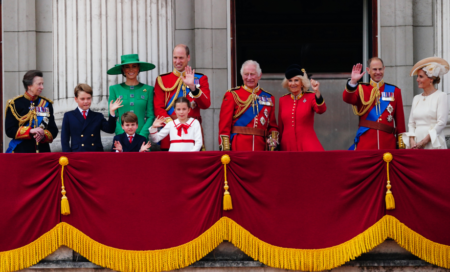 The King and The Queen are joined by members of the Royal Family on the balcony of Buckingham Palace
