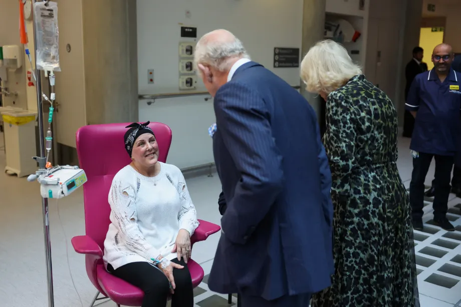 The King and Queen meet a patient