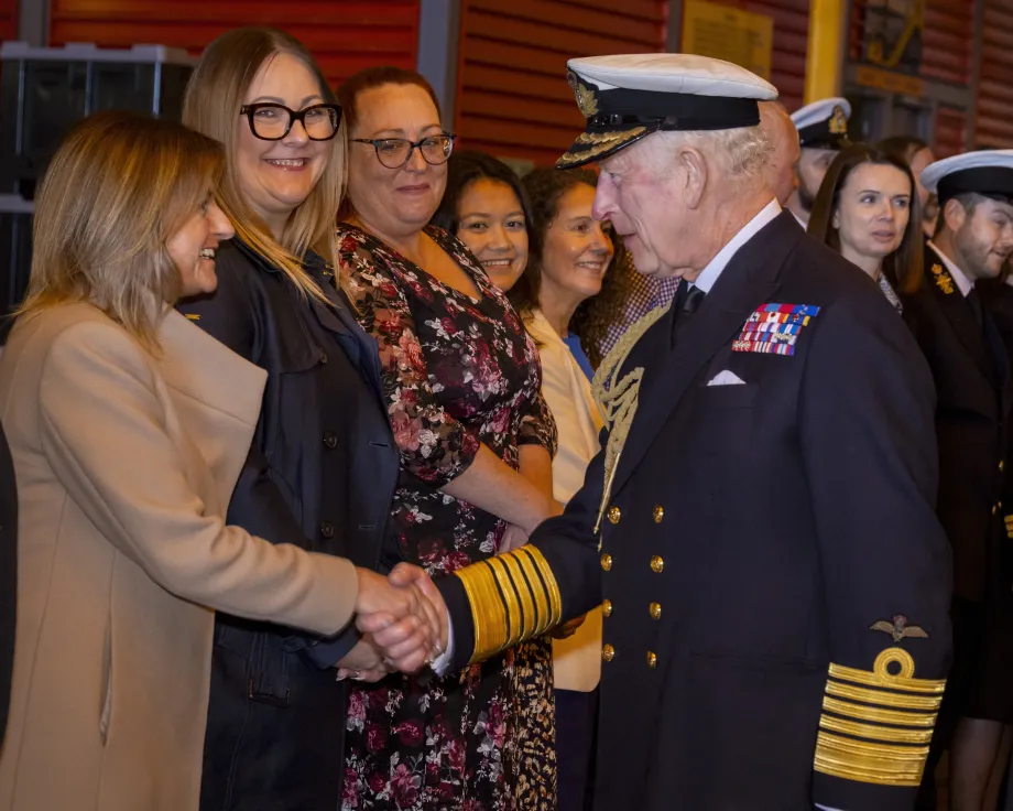 The King meets the families of submariners at Naval Base Clyde