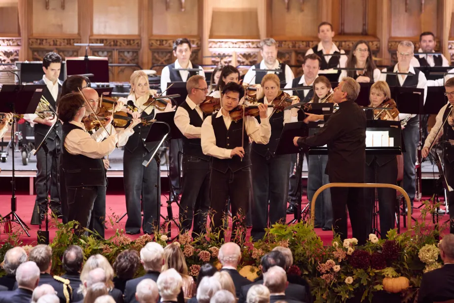 violinist Simon Zhu with 'Il Cannone' & Sir Antonio Pappano