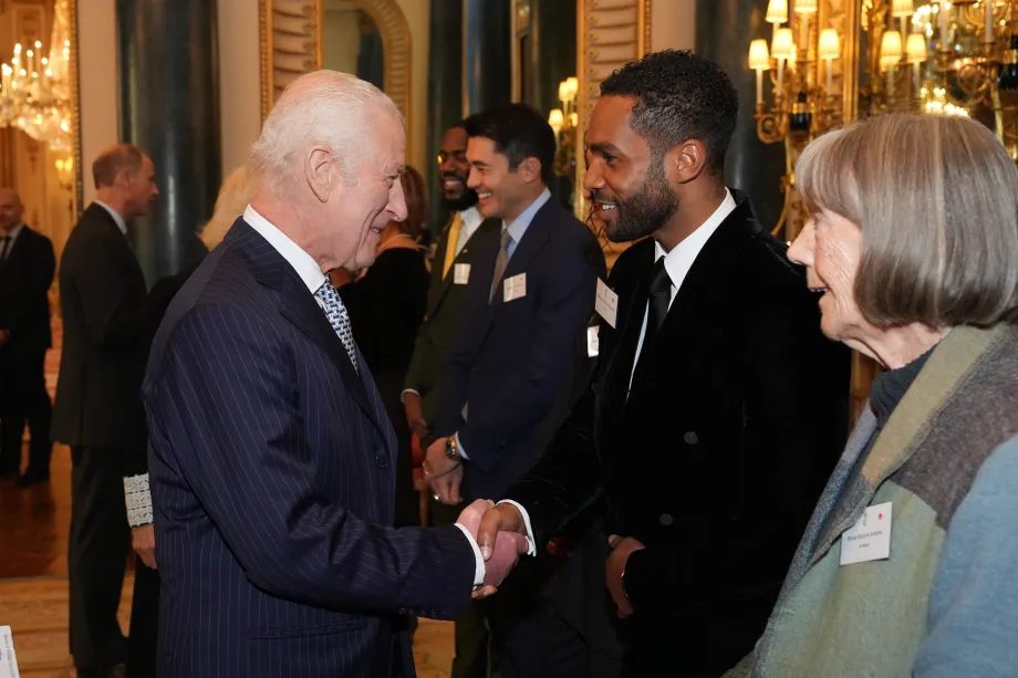 The King meets Lucien Laviscount