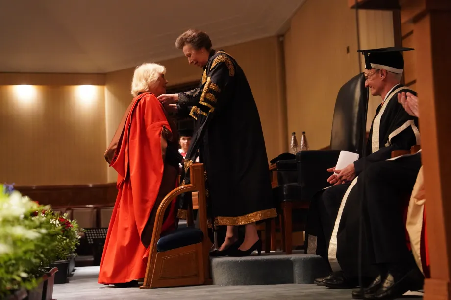 The Queen presented a Doctorate by The Princess Royal