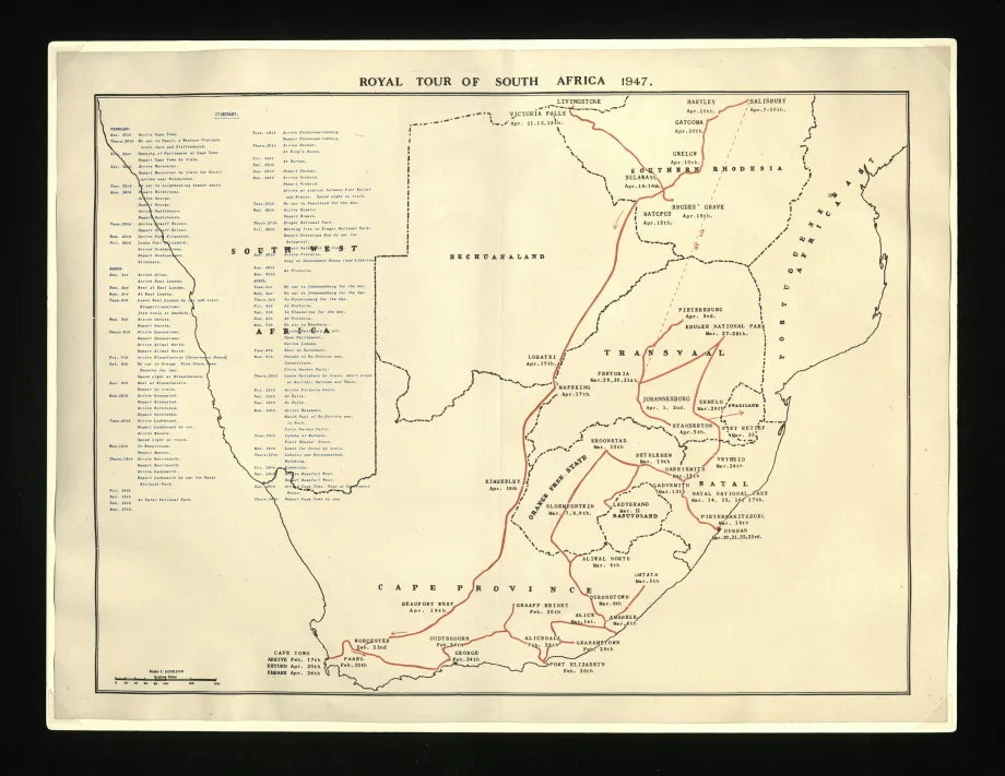 Map of train route in South Africa