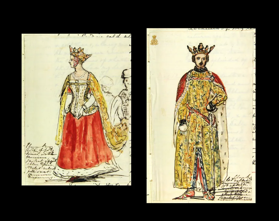 Sketches of Prince Albert and Queen Victoria