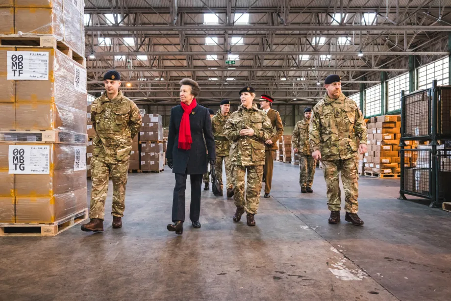 The Princess Royal tours the Royal Logistic Corps kit