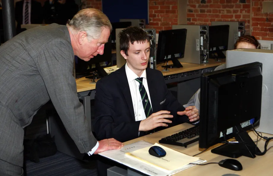 The King at the JCB Academy in 2011