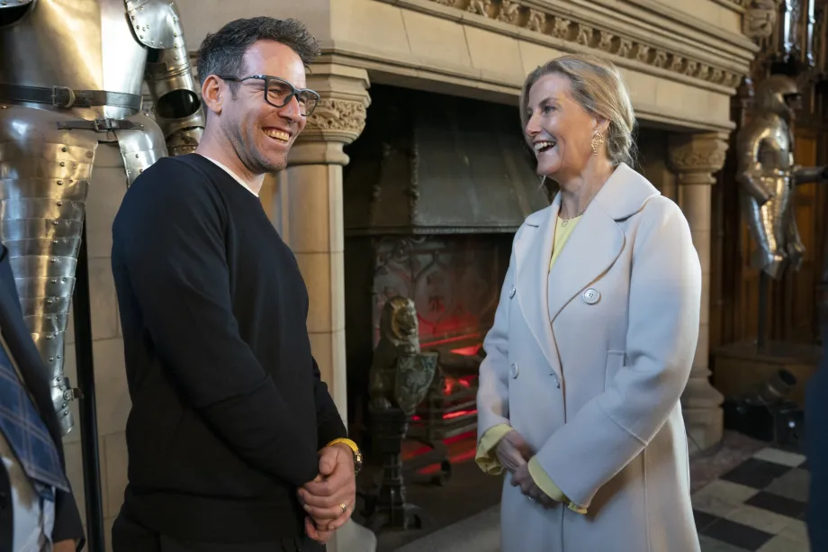 The Duchess of Edinburgh with cyclist Mark Cavendish