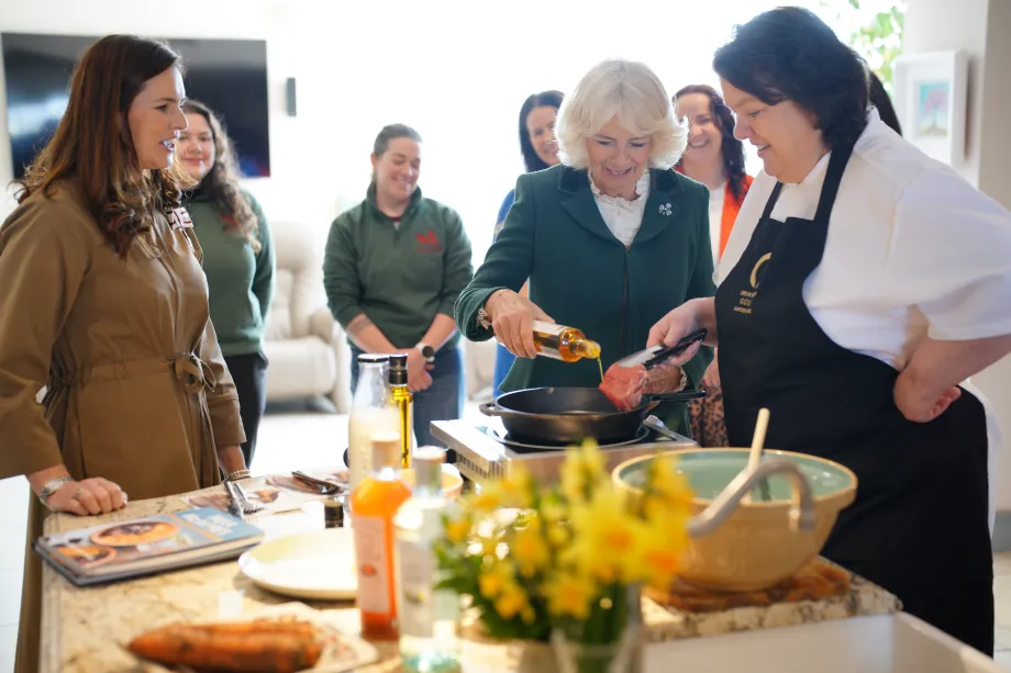 Queen joins a cooking session with chef Paula McIntyre