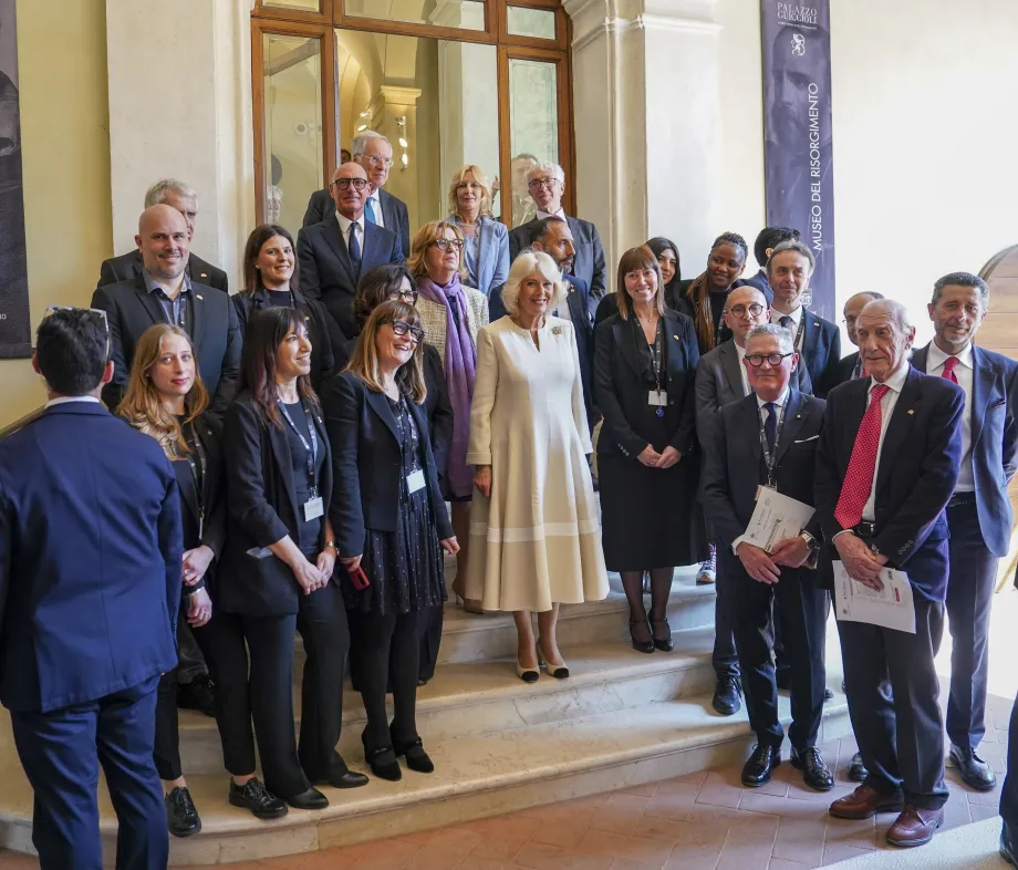 Her Majesty during a visit to the Byron Museum