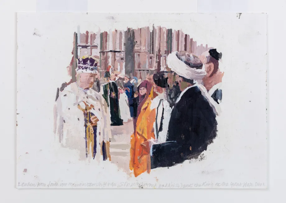 'Leaders and representatives from different faith communities and The King' - by Eileen Hogan.jpg