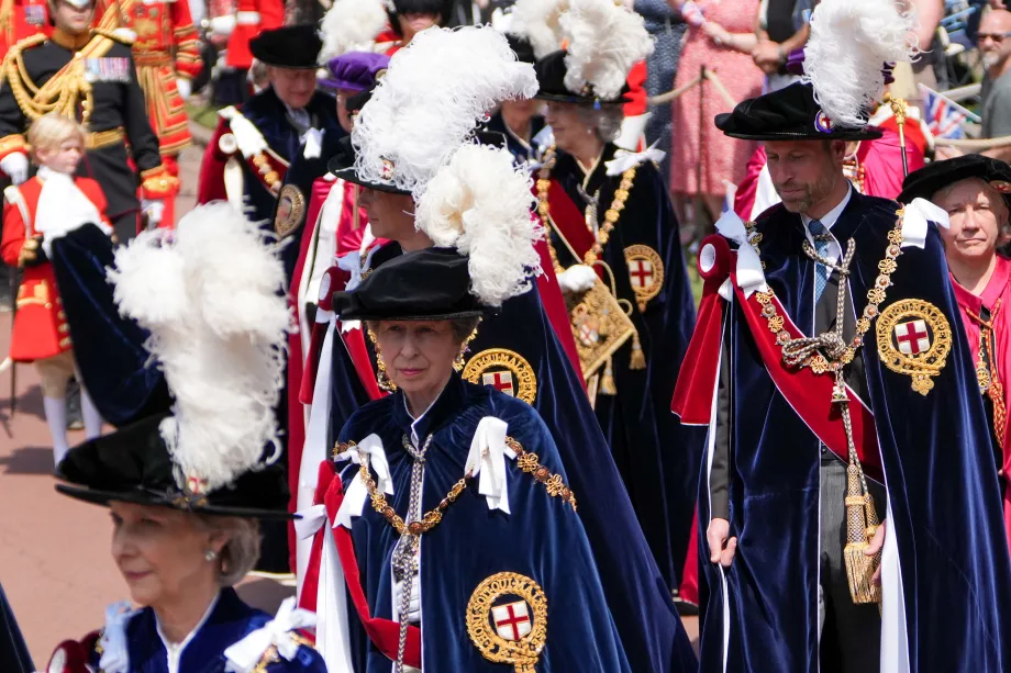 The Princess Royal and the Prince of Wales arrive to attend the Order of the Garter Service