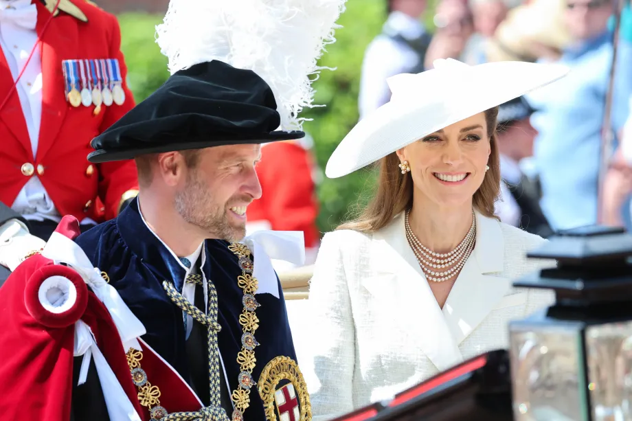 The Prince and Princess of Wales depart the Order of the Garter Service