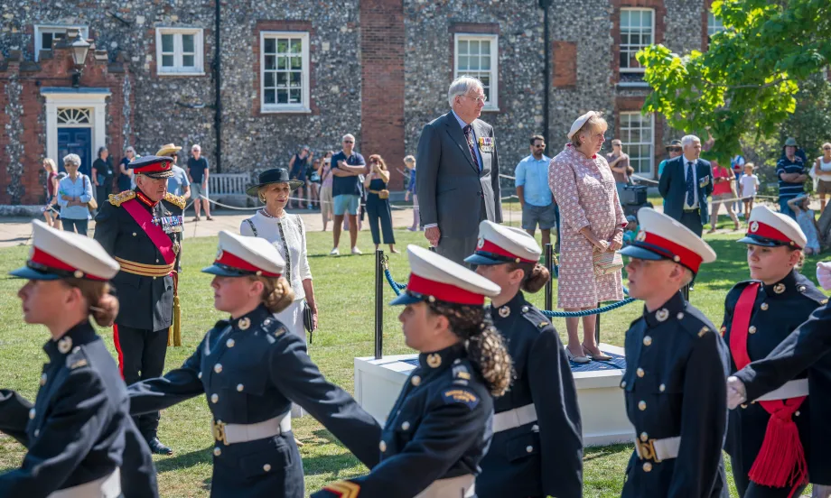 The Duke and Duchess of Gloucester on VJ Day