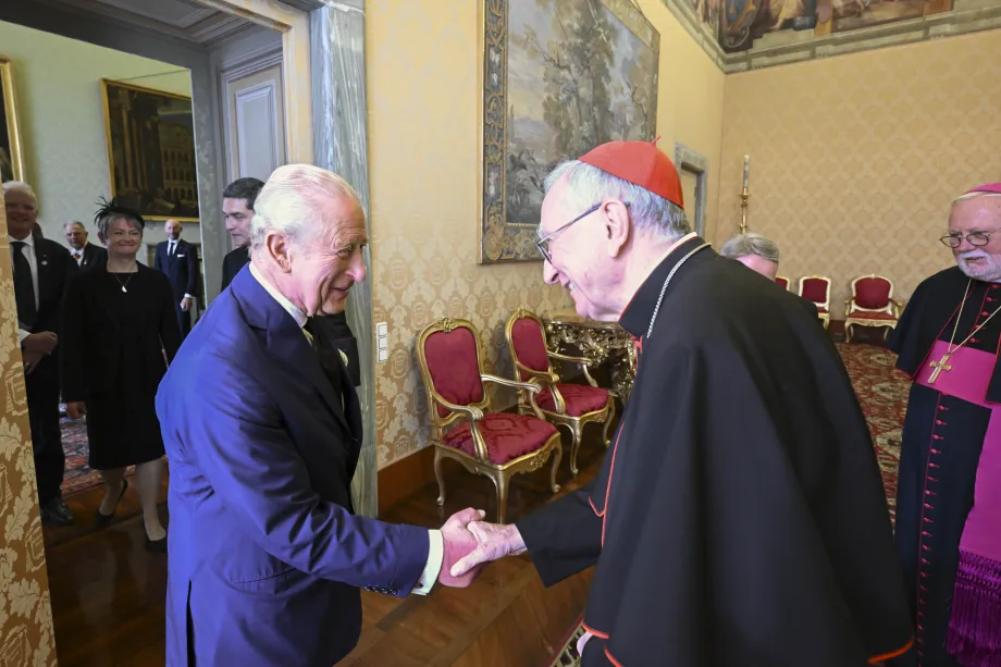 The King with Cardinal Parolin