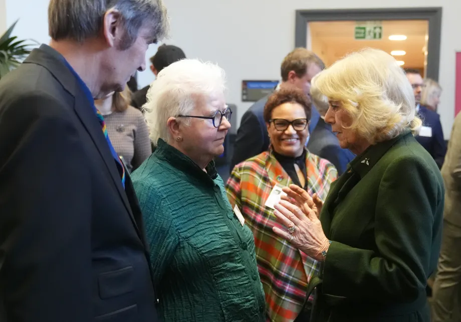 The Queen talks with authors Val McDermid, Sir Ian Rankin and Jackie Kay