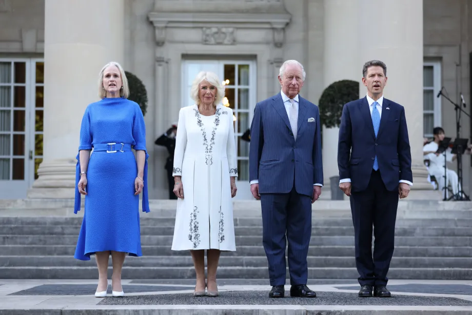 The King and Queen attend a garden party hosted at the British Ambassador's Residence