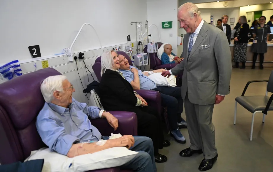 The King meets patients at King's College London