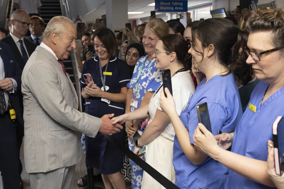The King visits a Macmillan cancer centre in York