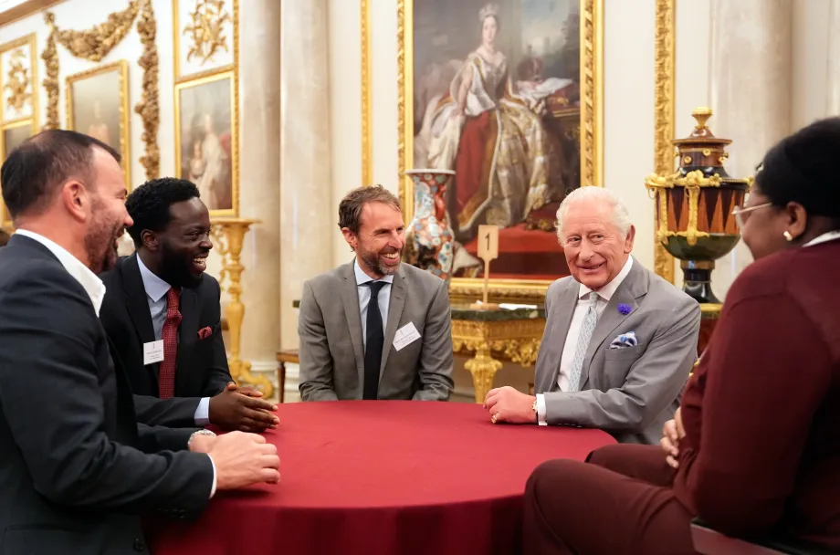 The King and Sir Gareth Southgate at the Youth Summit