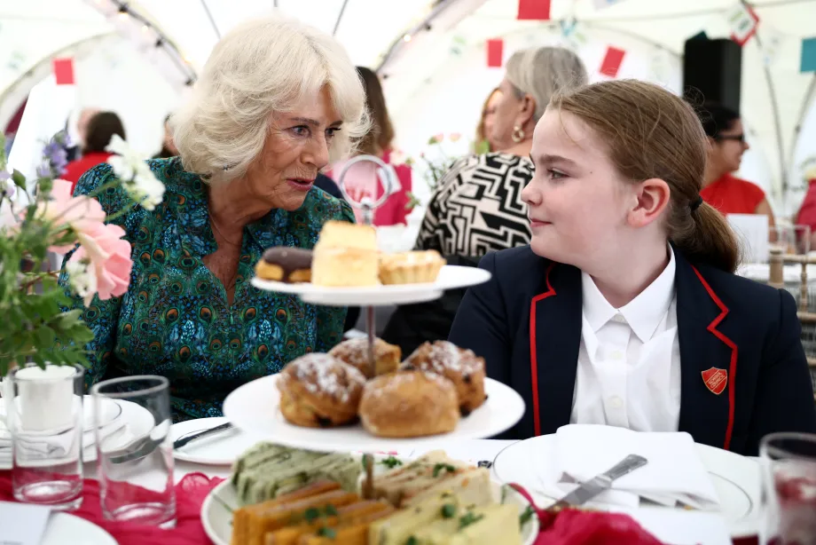 The Queen attends a Big Lunch at The British Library