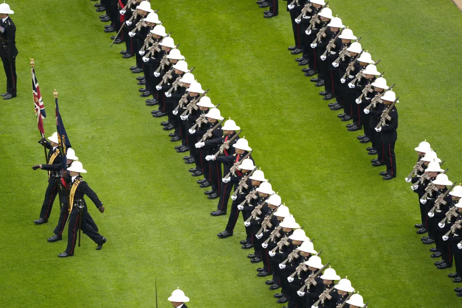 The King presents New Colours to the Royal Marines
