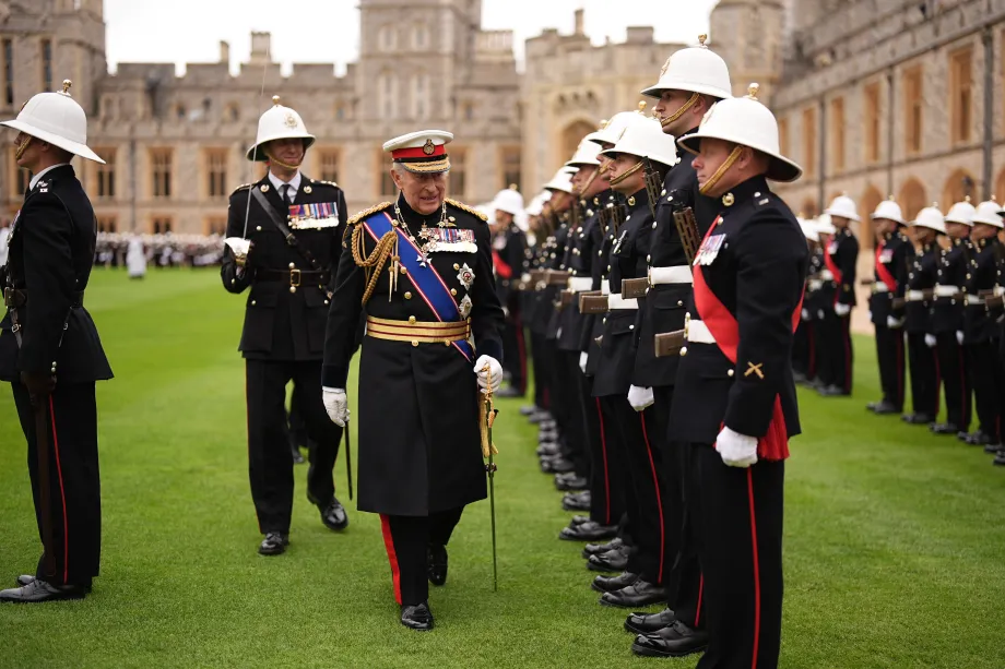 The King presents New Colours to the Royal Marines