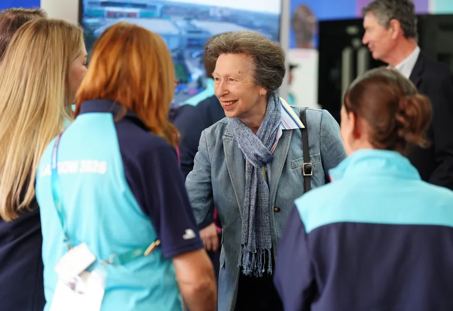 The Princess Royal meets Glasgow 2026 staff members 