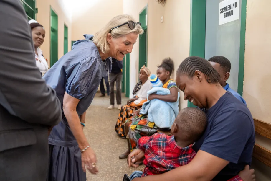 The Duchess of Edinburgh meets patients and medical staff at the Mukuni Rural Health Centre