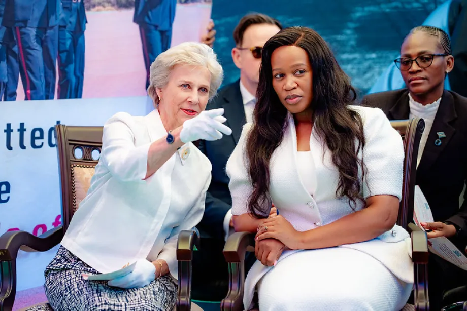 The Duchess of Gloucester with First Lady Kaone Boko