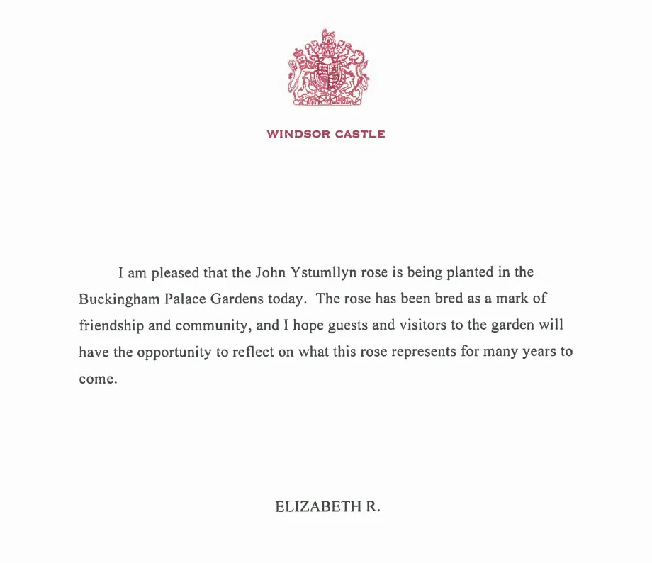 A message from The Queen