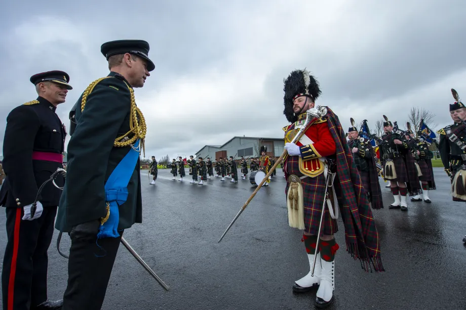 1.	The Earl of Wessex attends a Graduation Parade at Uniacke Barracks in Harrogate.