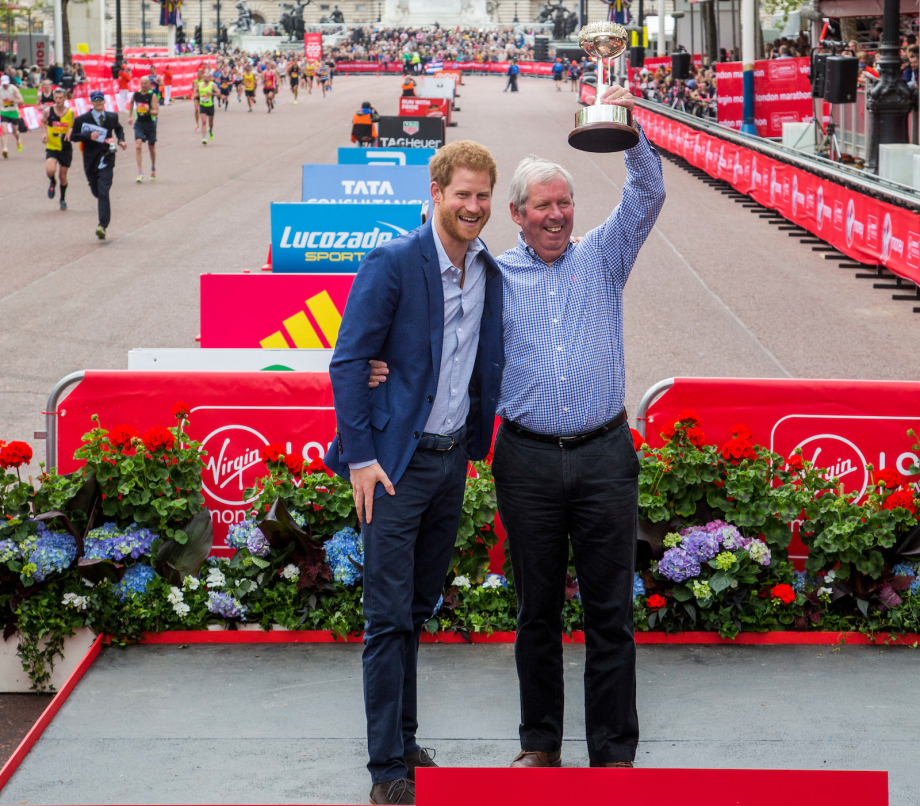 Prince Harry presents Brendan Foster with a Lifetime Achievement Award