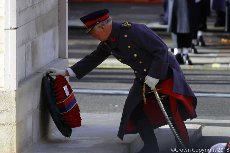 The Prince of Wales lays the Queen's Wreath