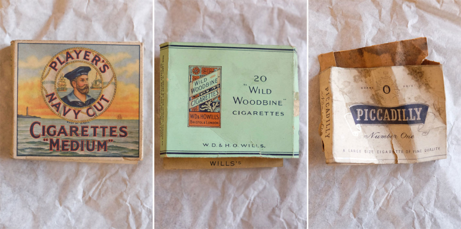 old cigarette packets found in the floorboards of Buckingham Palace