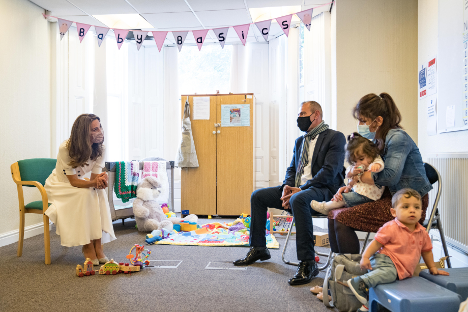 The Duchess of Cambridge talks to parents about how baby banks have provided them with invaluable support when they have needed it most.