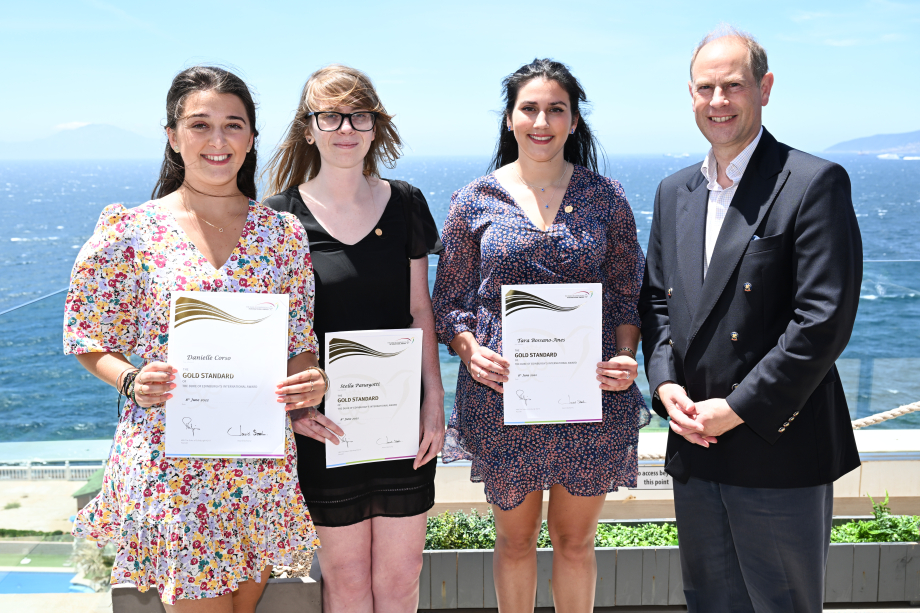 The Earl of Wessex with DofE Gold Award Holders in Gibraltar