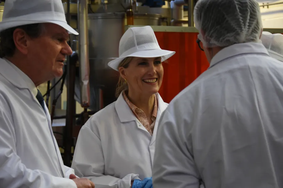 The Earl and Countess of Wessex visit the Tiptree jam factory 