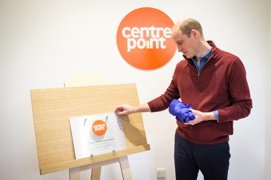 The Duke of Cambridge opens Centrepoint's new Apprenticeship House in London.