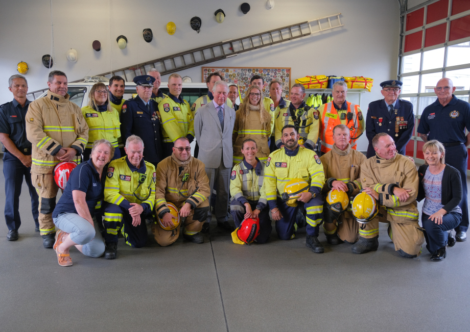 The Prince of Wales meets firefights in New Zealand