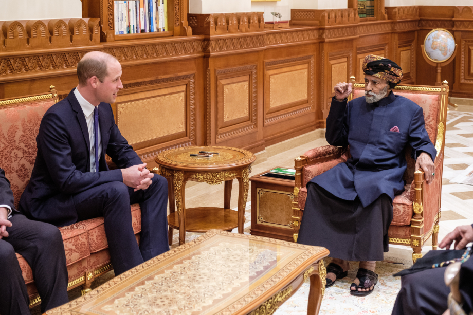 The Duke of Cambridge with His Majesty The Sultan of Oman.